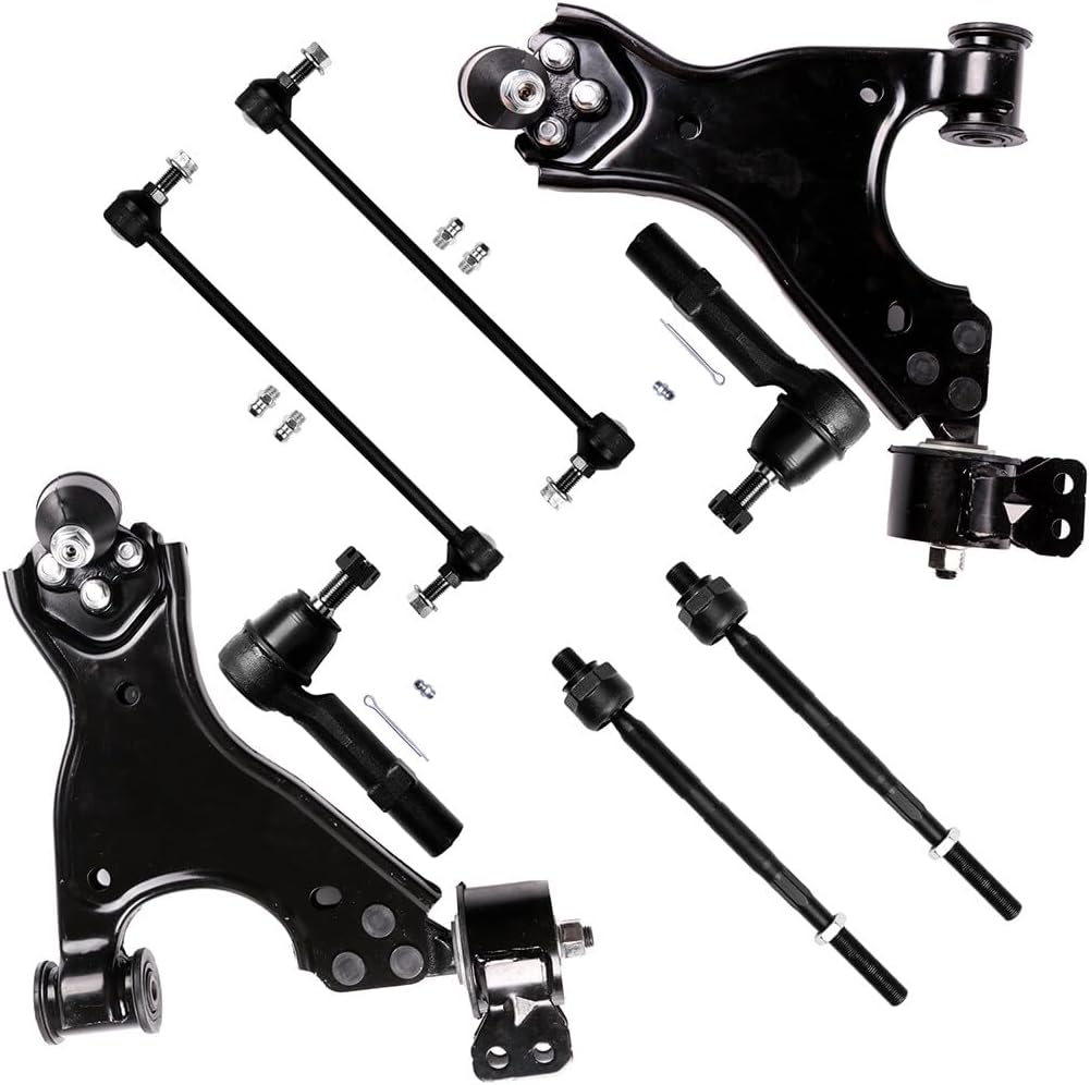 10pc Set Front Lower Control Arm Tie Rod End Sway Bar Suspension Kit Replacement for 2009-2017 for Chevy Traverse 2007-2016 for GMC Acadia for Buick Enclave 2007-2010 for Saturn Outlook