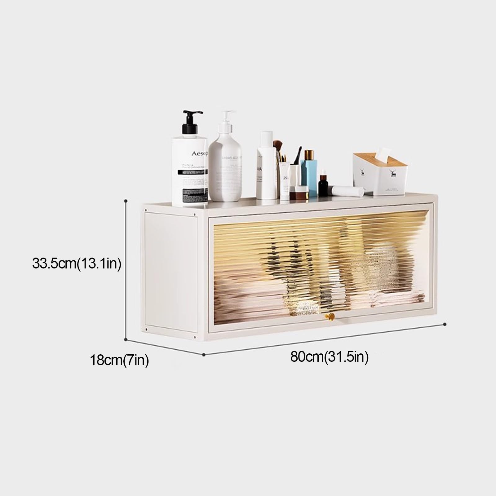 CJL Mobile Armadietto Da Bagno A Parete Con Specchio E Luce LED A Sensore - Bianco (23,6 X 29,5 Pollici)