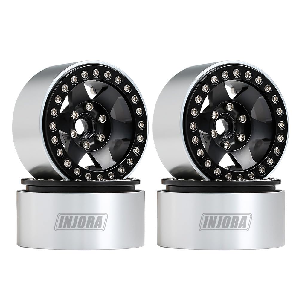 INJORA RC Jante 4PCS 1,9 Beadlock Roue Pneus Pour 1:10