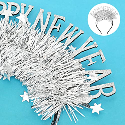 HOWAF 4 PCS Happy New Year Headband Tiara Star Headband Headdress - Image 4