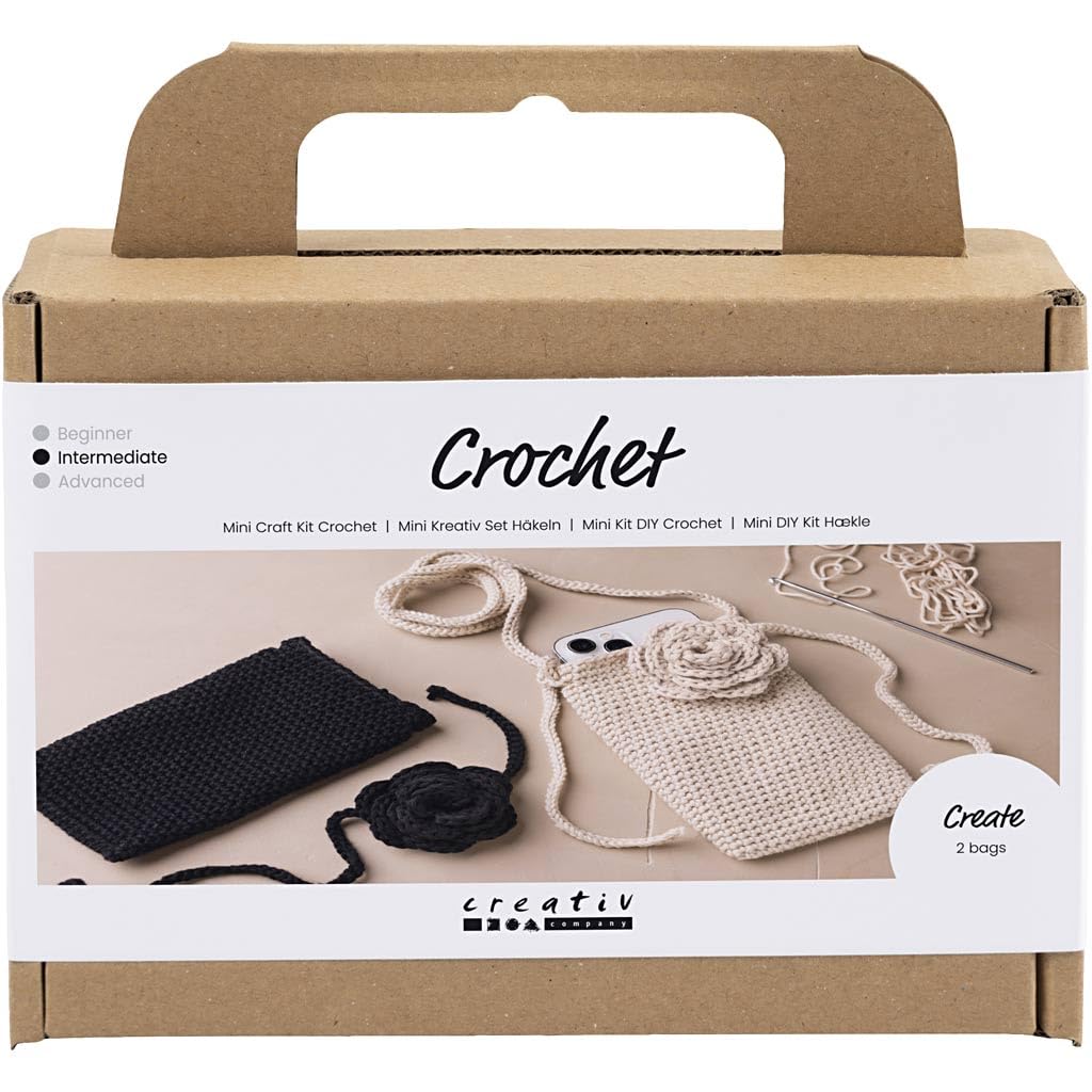 Creativ Mini Craft Kit Crochet, Bag with Rose, 1 Pack