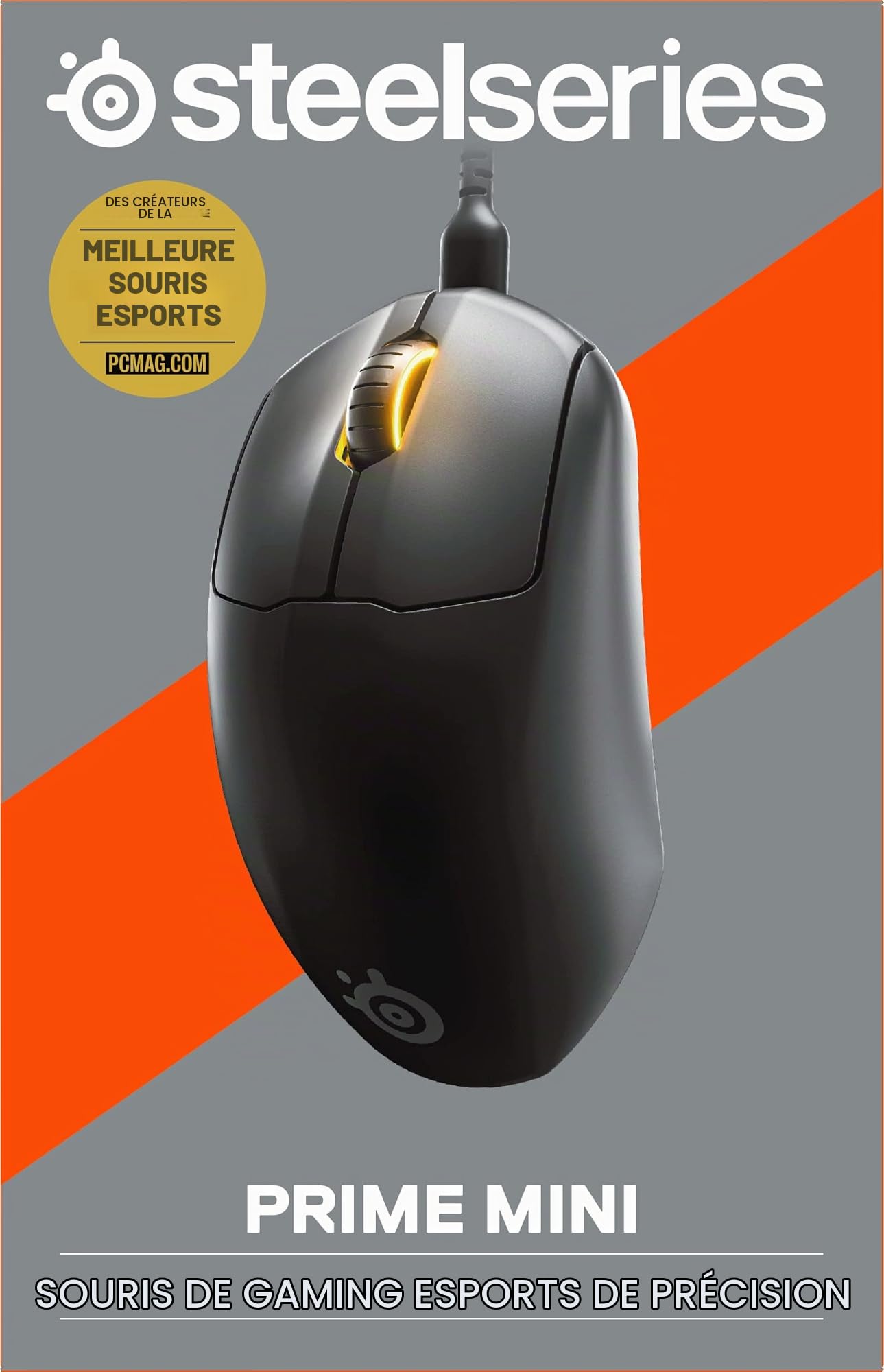 SteelSeries Prime Mini -USB Souris de jeu Esports Performance - Interrupteurs optiques magnétiques - Facteur de Forme Mini, noir