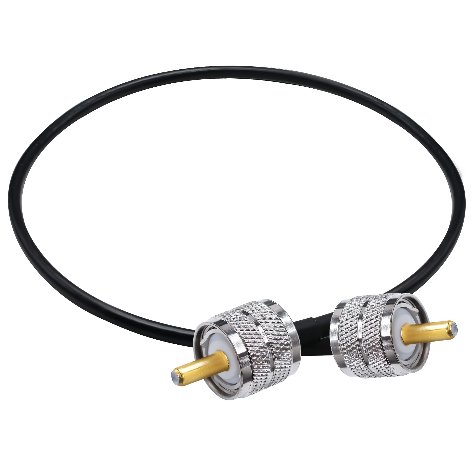 TUOLNK PL-259 Cavo jumper RG58 UHF maschio a maschio a bassa perdita 50 ohm Cavo coassiale radio CB 20 pollici (50 cm) SO239 Cavo di prolunga per antenna Wi-Fi per HAM Radio 2 pezzi