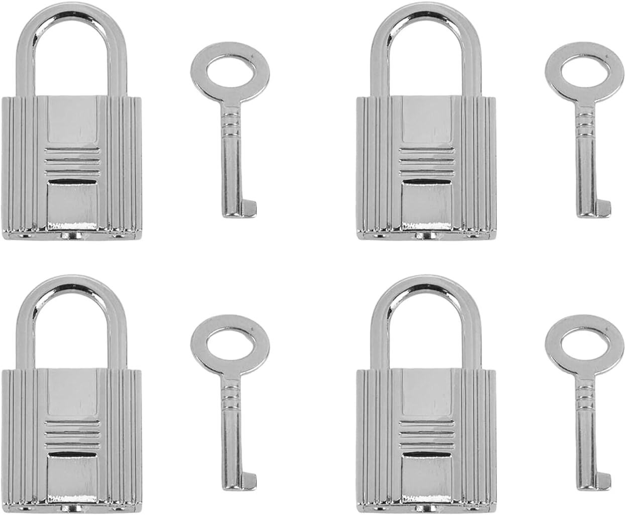 4 Pcs Mini Padlock Metal Padlock Mini Small Lock Luggage, Backpack, Diary, Bag，Jewelry Box Lock with Key，Silver