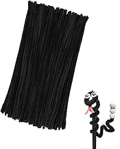 100 Pcs 30CM Chenille Wire for Cleaning Brushes, Chenille Wire for Craft Brushes for DIY Decoration (Black)
