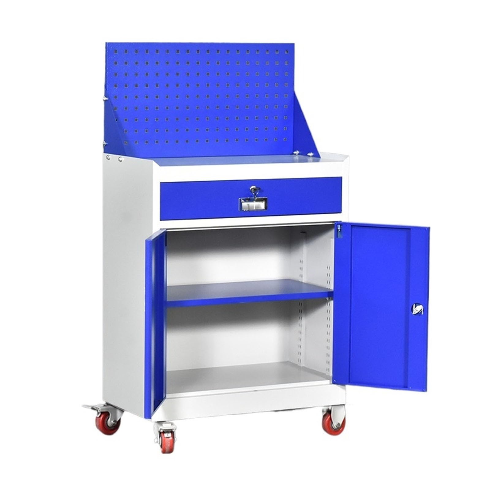 Rolling Tool Chest with Wheels and Locking System, 2-Drawer Organizer Cabinet, Workbench Storage and Toolbox