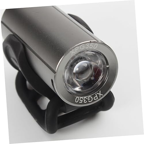Miniatura 7 de PRETYZOOM USB Rechargeable Bike Front Light Lumens Super Bright Aluminum Alloy Headlight for Road Cycling and Outdoor Use Silver Model Duration