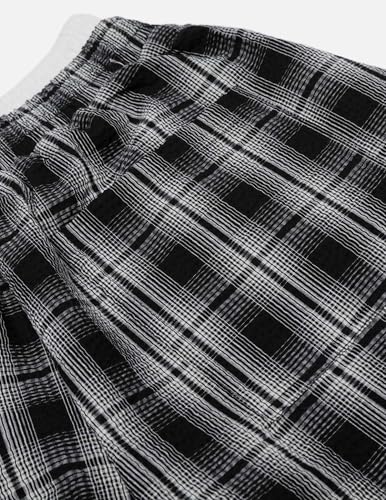 Aelfric Eden Plaid Baggy Sweatpants Women Double Waist Streetwear Y2K Unisex Casual Wide Leg Elastic Waist Trousers Pants4