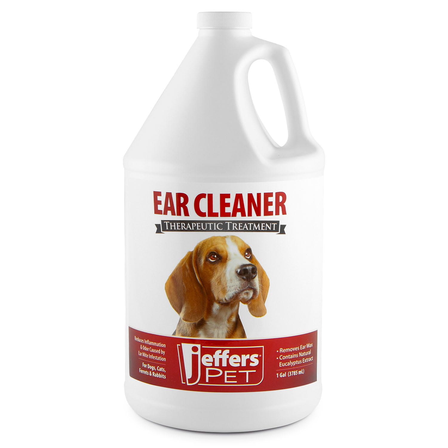 Jeffers Pet Ear Cleaning Solution for Dogs, Cats & Puppies, 128 oz – Aloe Vera Ear Wash for Wax & Odor Removal, Itchy Ear Comfort, Routine Ear Hygiene, Home Grooming, Travel Friendly Pet Care