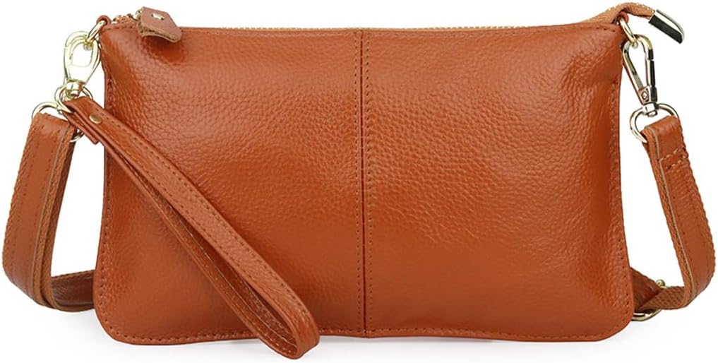 Bolsa tiracolo feminina de couro legítimo, mini bolsas de ombro, carteira