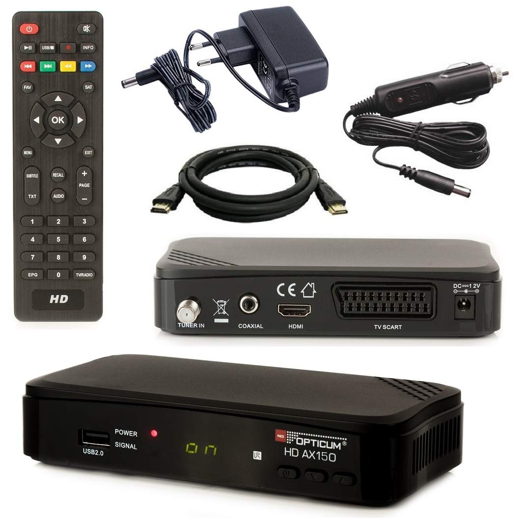 HD Camping Sat Anlage im Koffer 35cm Schüssel mit Digital Easy-Finder Single LNB 0,1dB mit 10m Kabel und HD Sat Receiver für 12 & 230 Volt für mobil SD und HD Empfang