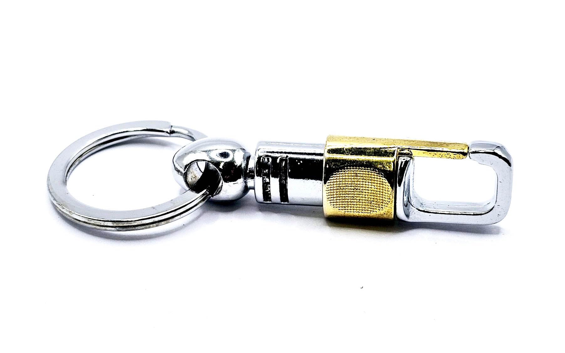 Harts Silver Two Tone Metal Hipster Heavy Duty Super Grip Clip Keyring