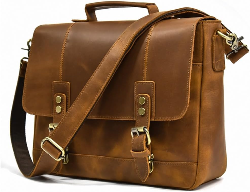 ショルダーバッグ メンズ 革 メンズ レザー ブリーフケース レトロ ハンドバッグ ショルダーバッグ 通勤バッグ 通勤 通学 出張