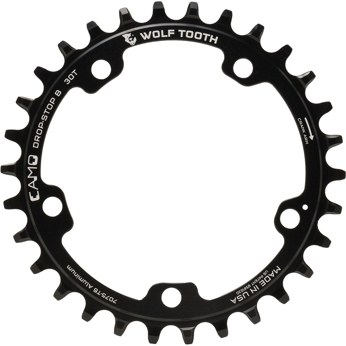 Wolf ToothComponents Camo Round Chainring Black, 30T