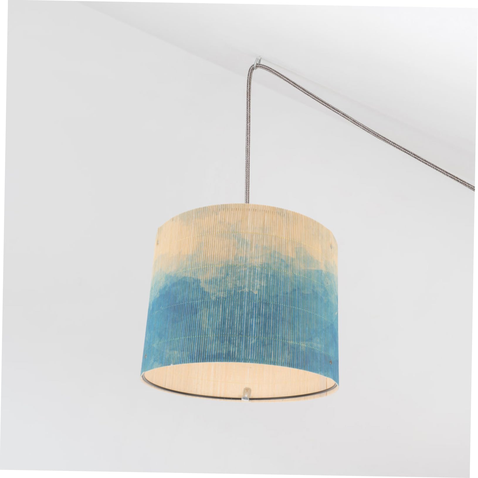 AUTSUPPL Bamboo Lampshade 11.81 Inch Hanging Light Shade with Watercolor Gradient for E27 Table and Pendant Lamps Home Decorative Lighting - Image 2