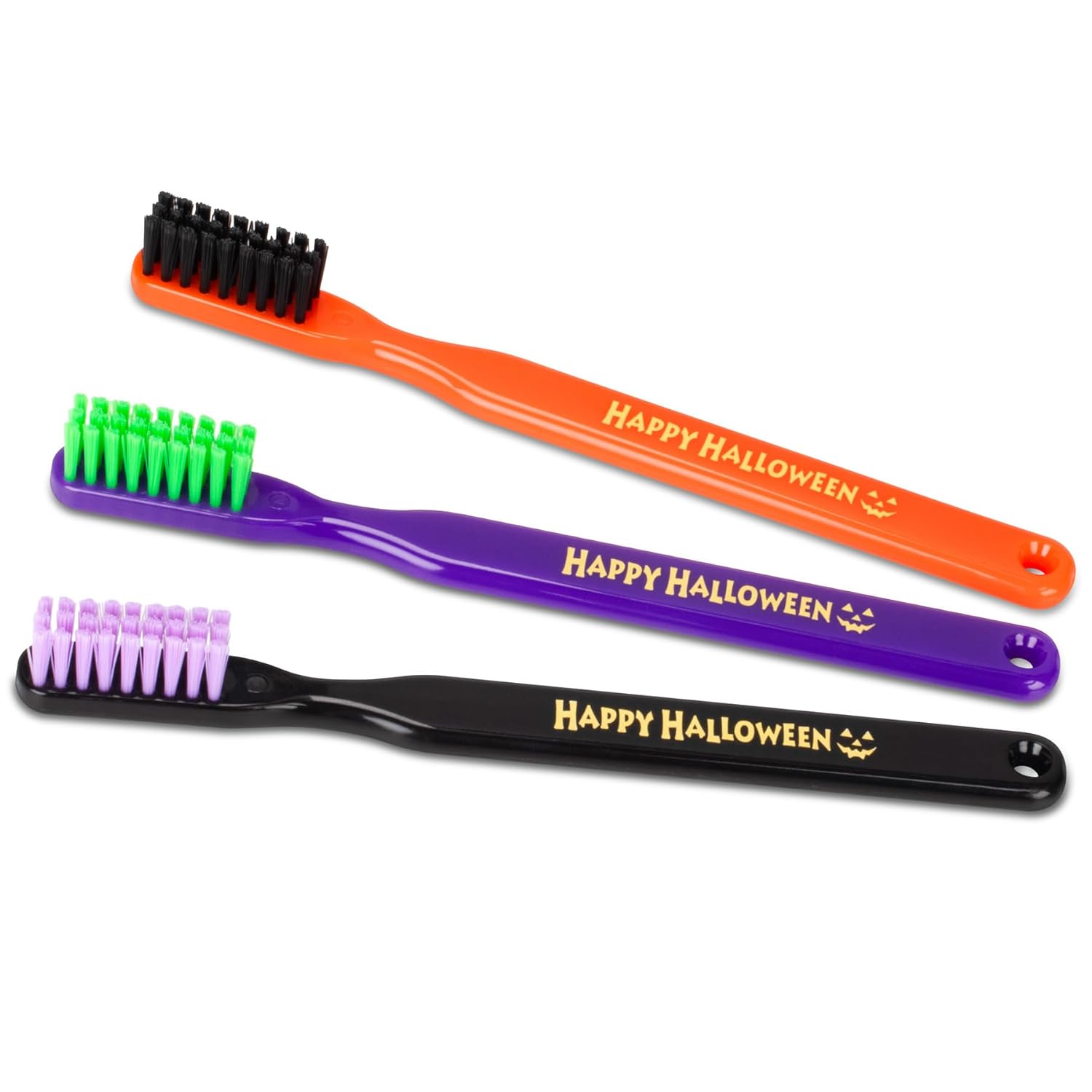 Practicon Halloween Child Toothbrushes Individually Wrapped Toothbrush for Giveaways Trick or Treat Assorted Fun Colors 144 Count