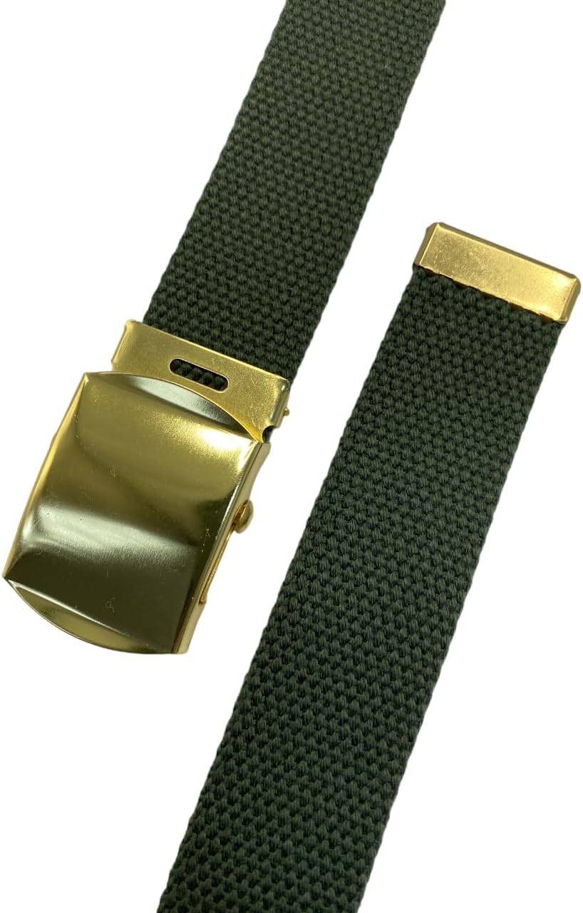 Canvas Belt Web Belt Military Belt Golf Belt with Brass Buckle and Tip Waist Size Up to 45" Long - Image 7