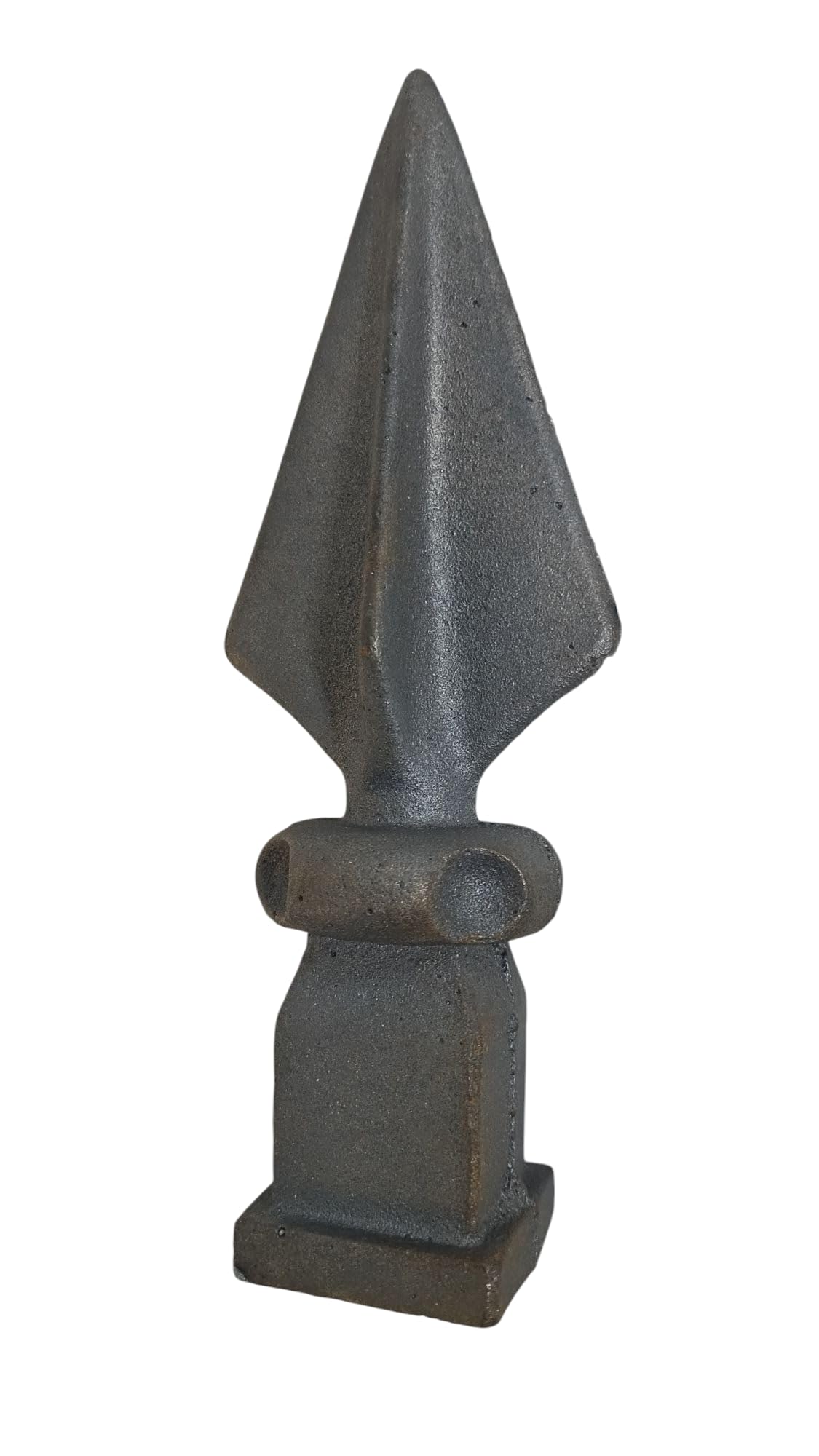 Cast Iron Fence Finials, Multiple Decorative Styles &amp; Sizes, 1/2" to 1" Inch Square and Round Spears, Fleur de Lis Design (1" Spear SQ, 2)