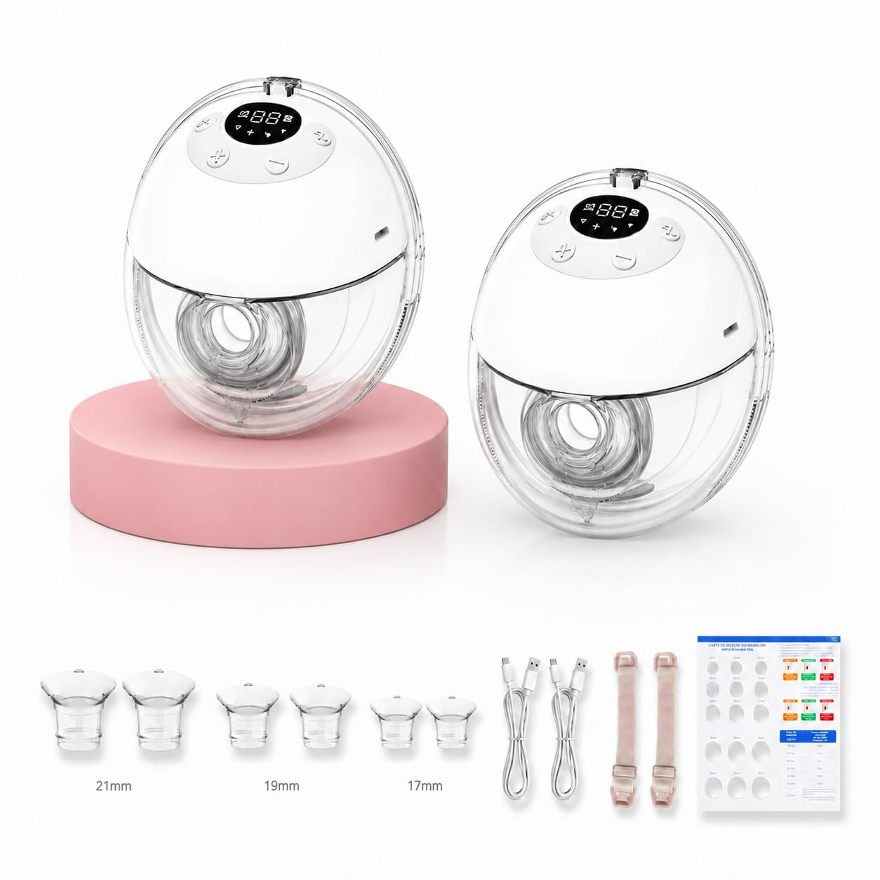 Wearable Breast Pump, Hand Free Electric Breast Pump 280mmHg Strong Suction
