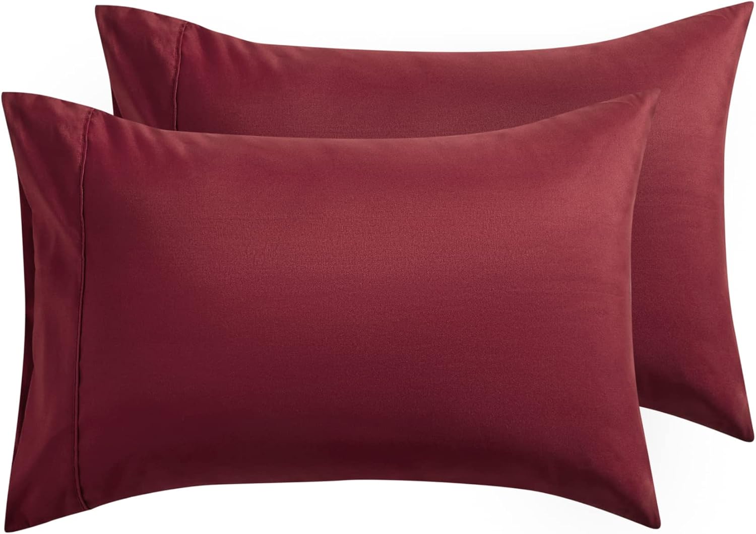 Bedsure Queen Pillowcases Set of 2 Burgundy Pillow Cases