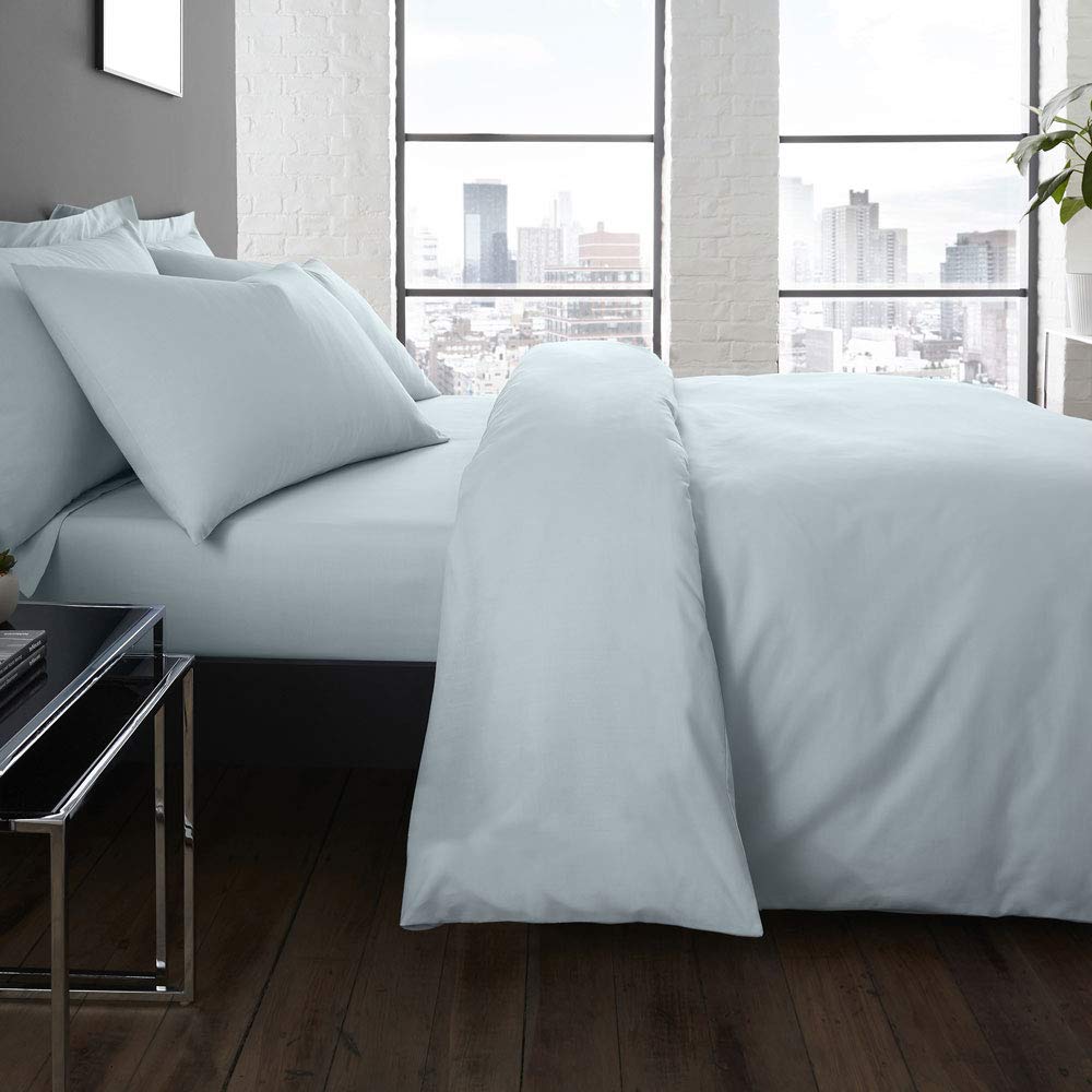 Serene Plain Dye Collection Easy Care Duvet Cover Set, Duck Egg, Single