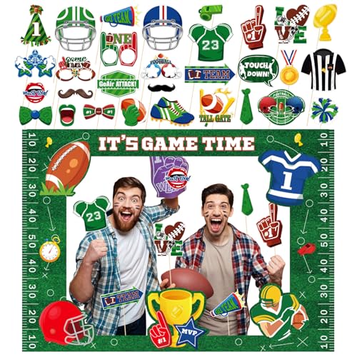 31Pcs Super Bowl Game Photo Booth Props, Football...