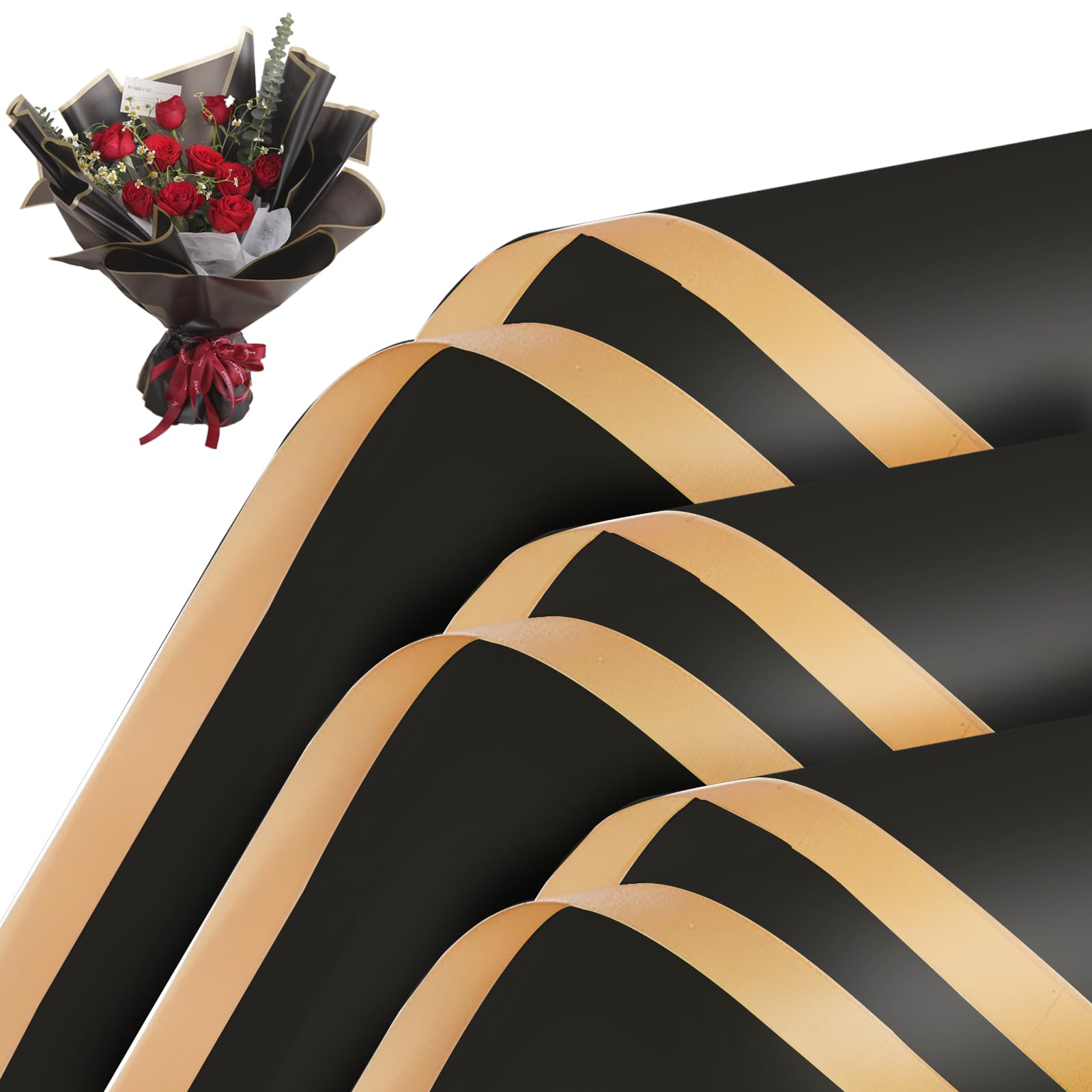 HCengTriz 20 Sheets Flower Wrapping Paper - Waterproof Floral Bouquet Wrapping Paper, DIY Craft Packaging, Florist Supplies Packaging for Wedding