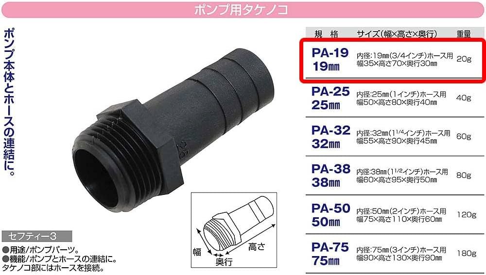 Amazon | セフティー3(Safety-3) 水中ポンプ用 タケノコ 19mm(3/4
