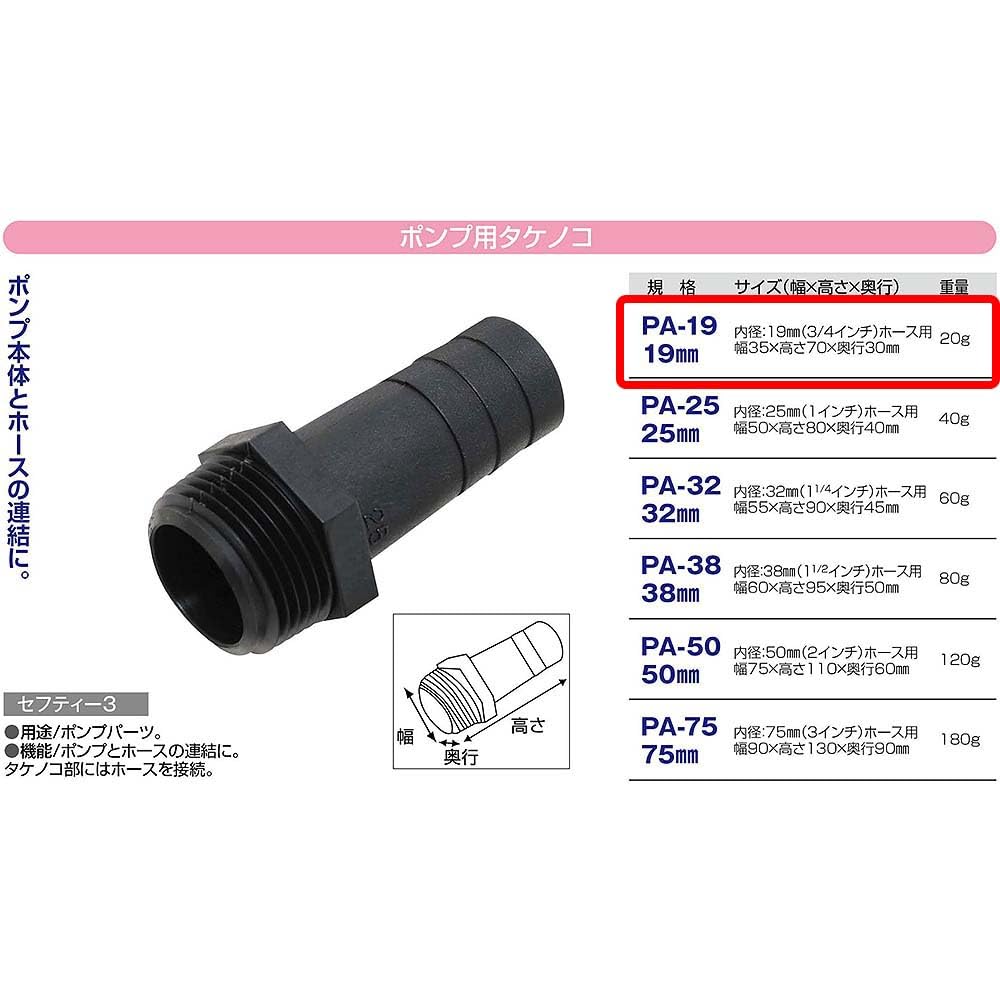 Amazon | セフティー3(Safety-3) ポンプ用 タケノコ 19mm(3/4インチ