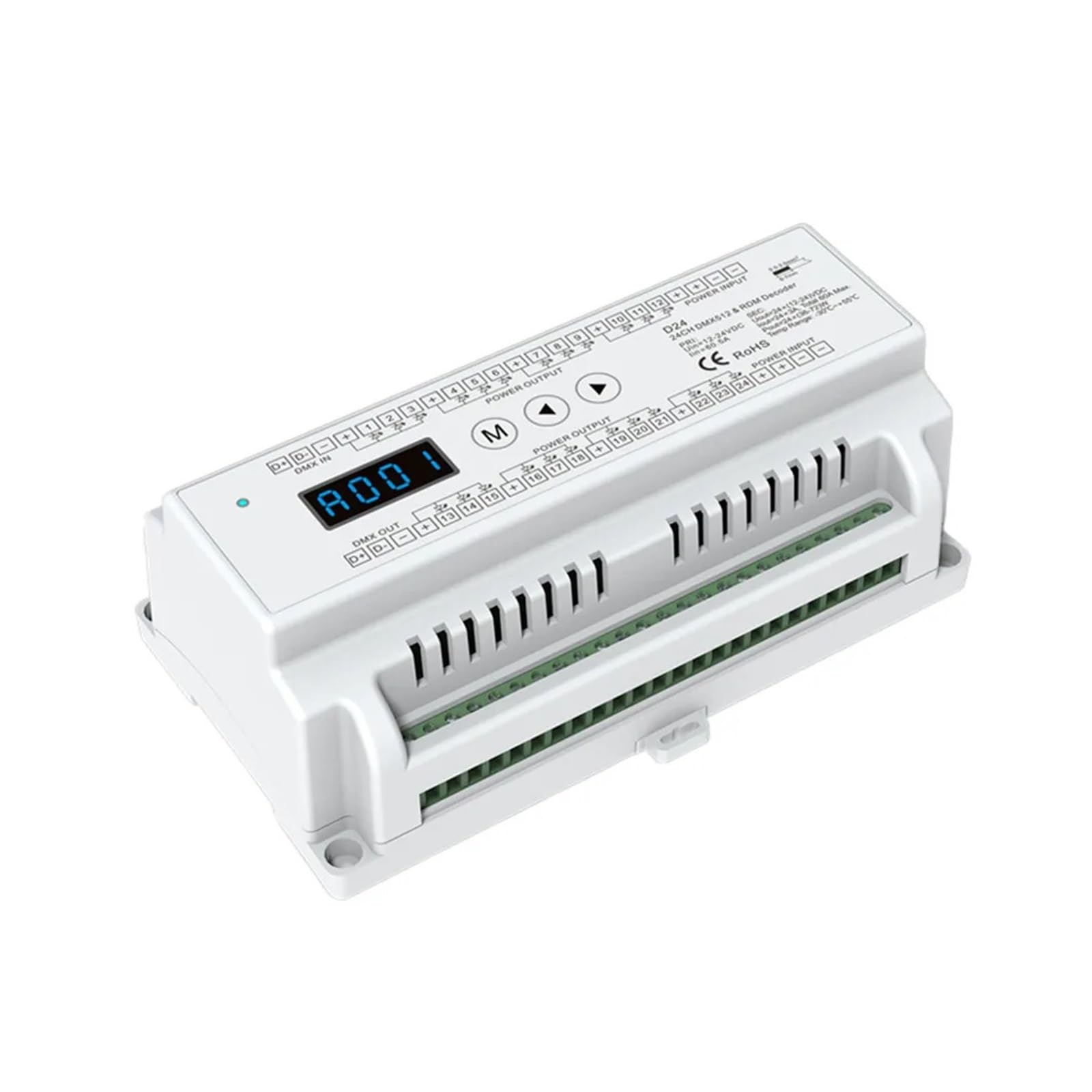Decodificador D24 con atenuación múltiple y pantalla para regular luz sin parpadeos