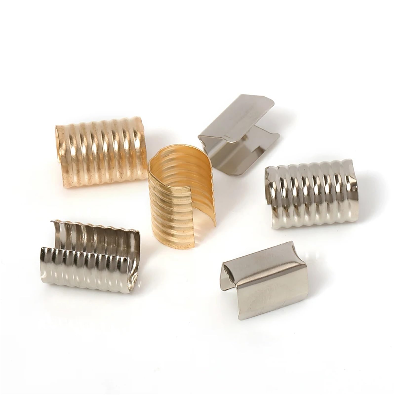 Koraliki zaciskane 600 sztuk/partia 8x13mm okrągły zapięcie zaciskanie liny sznurek składany klips akcesoria dla majsterkowiczów akcesoria do wyrobu biżuterii akcesoria(7x13mm rhodium)
