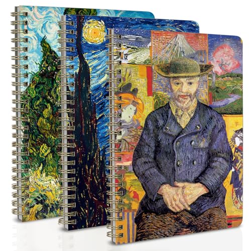 FunCharm 3 Packs Aesthetic Spiral Notebooks for Women, 8x6 Cute