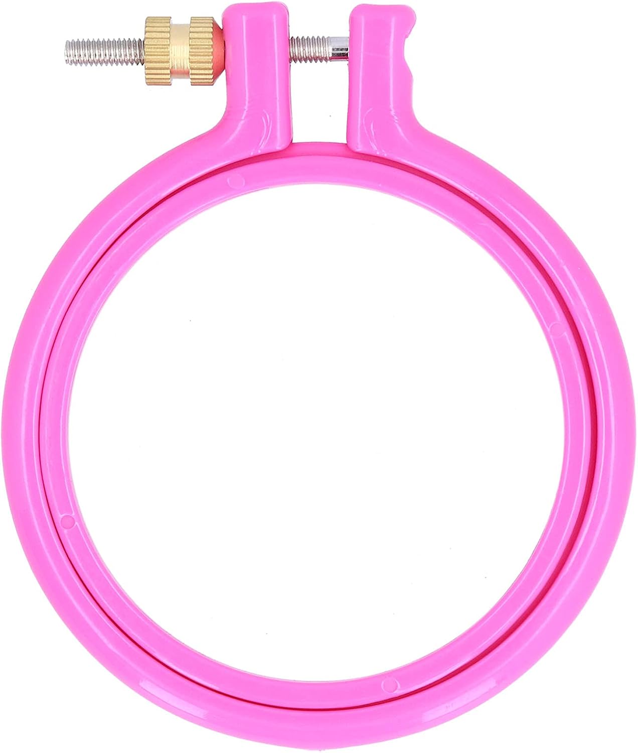 Dioche 2 Inch EmbColorful Plastic Cross Stitch Embroidery Hoop - Adjustable DIY Sewing Craft Ring for Beginners - Sturdy & Durable - One Piece (3in)
