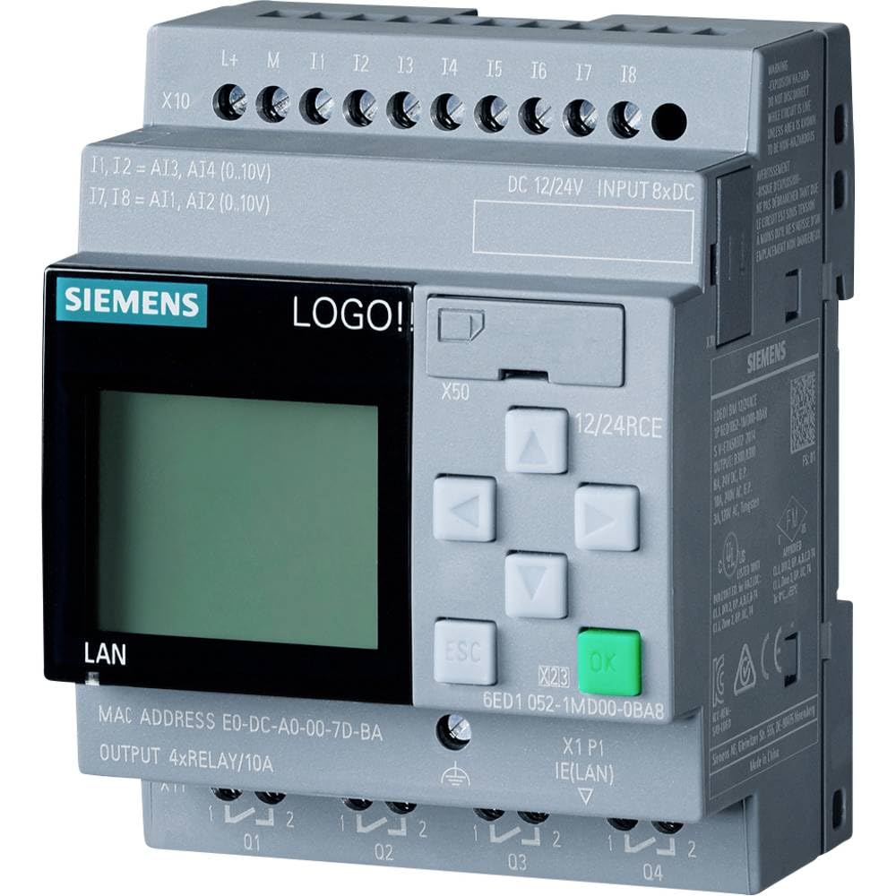 Siemens 6ED1052-1MD08-0BA1 PLC Control Module 12V/DC, 24V/DC