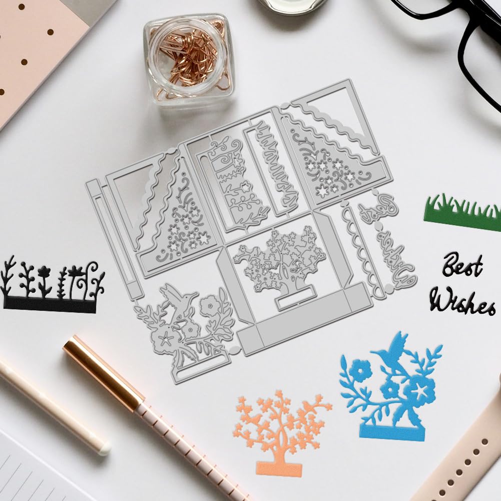 Matrices De Découpe 3D Maison Et Boîte Cadeau DELORIGIN - Acier Au Carbone Pour Scrapbooking, Cartes - 3 Modèles Différents