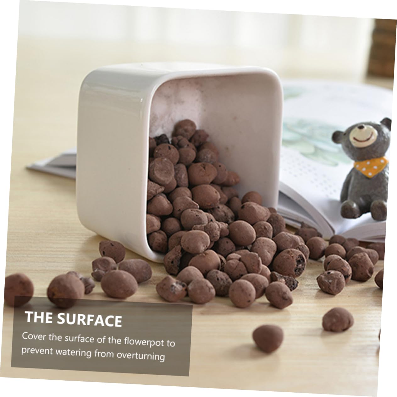 Arcilla Expandida Ceramsita 1kg, Piedra de Cultivo para Jardinería | Color Café, Mezcla de Arcilla y Shale, 1 Paquete, para Flores y Hortalizas, Uso en Maceta y Fondo