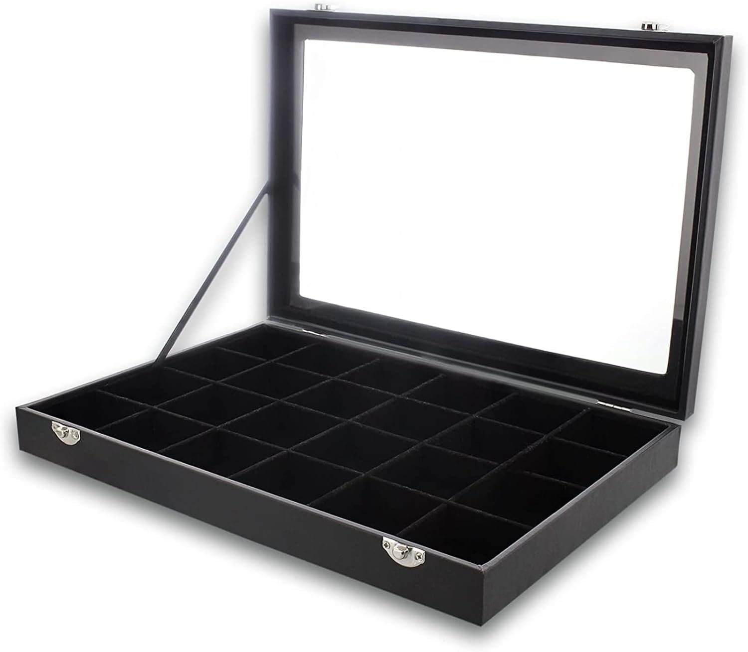 Black Jewelry Display Tray with Velvet Lining for Gemstones