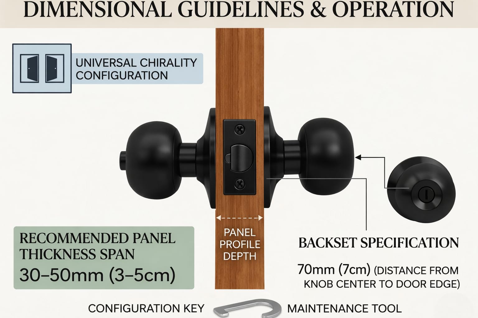 Heavy Duty Door Lock - 3 Keys, Black -8
