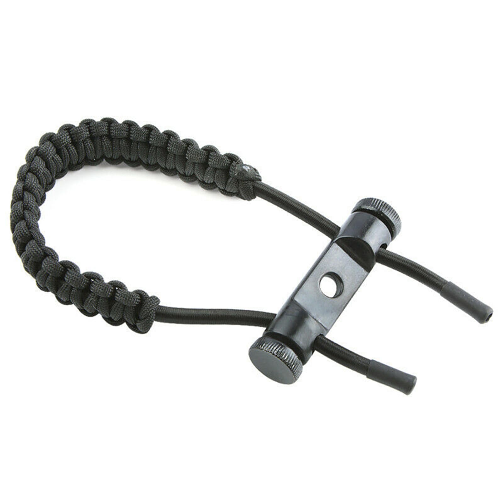 Archery Bow Wrist Sling Adjustable Hunting Wrist Strap Braided Parachute Cord Bow Sling for Compound Bow Target Shooting Accessories (Black)