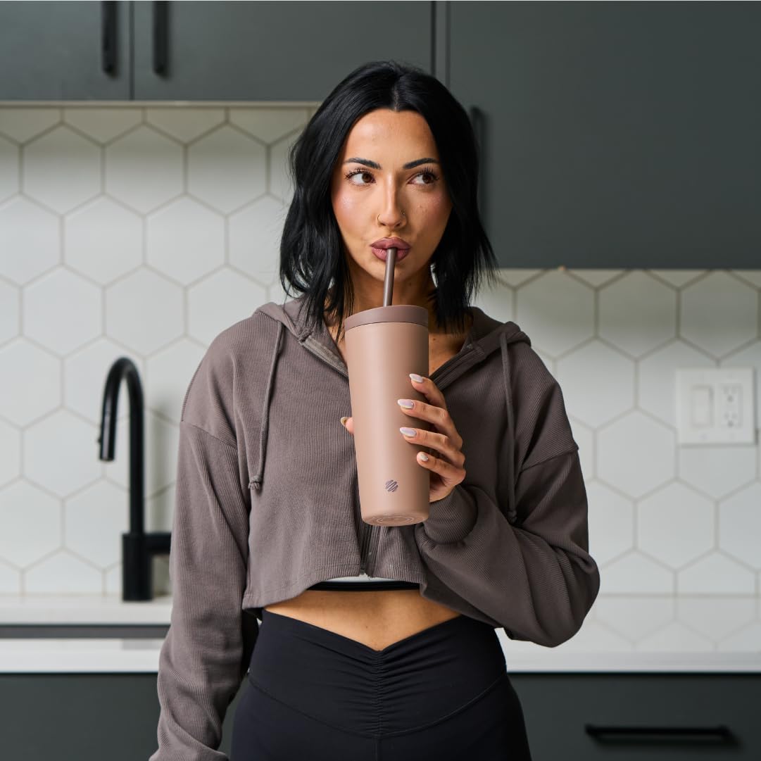 BlenderBottle Shaker 2-in-1 Tumbler- Stainless Steel - 24-oz. - Brown (Cocoa) (Amazon) - Image 5