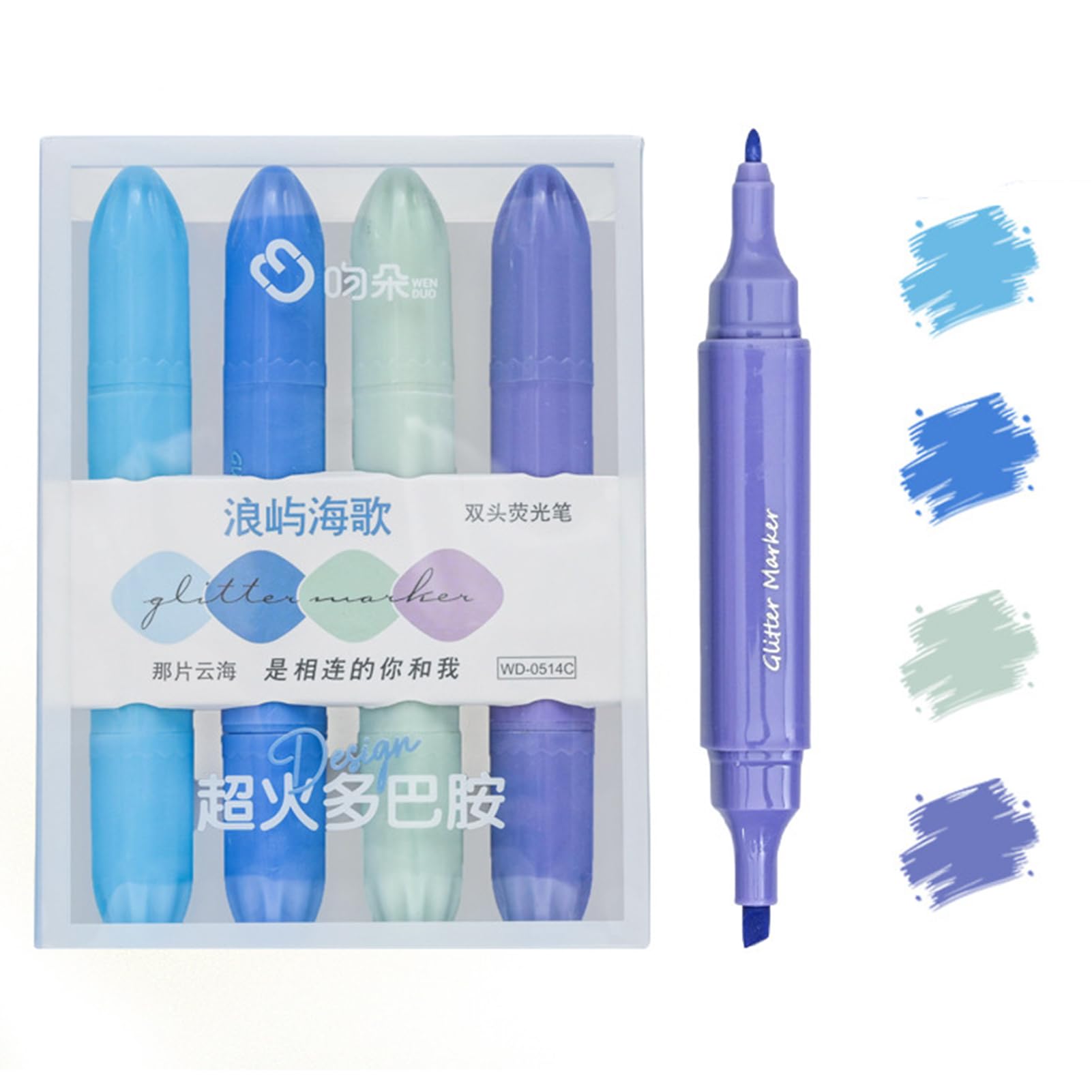 Ausgefallene Textmarker | 4-teiliges Doppelend-Textmarker-Set