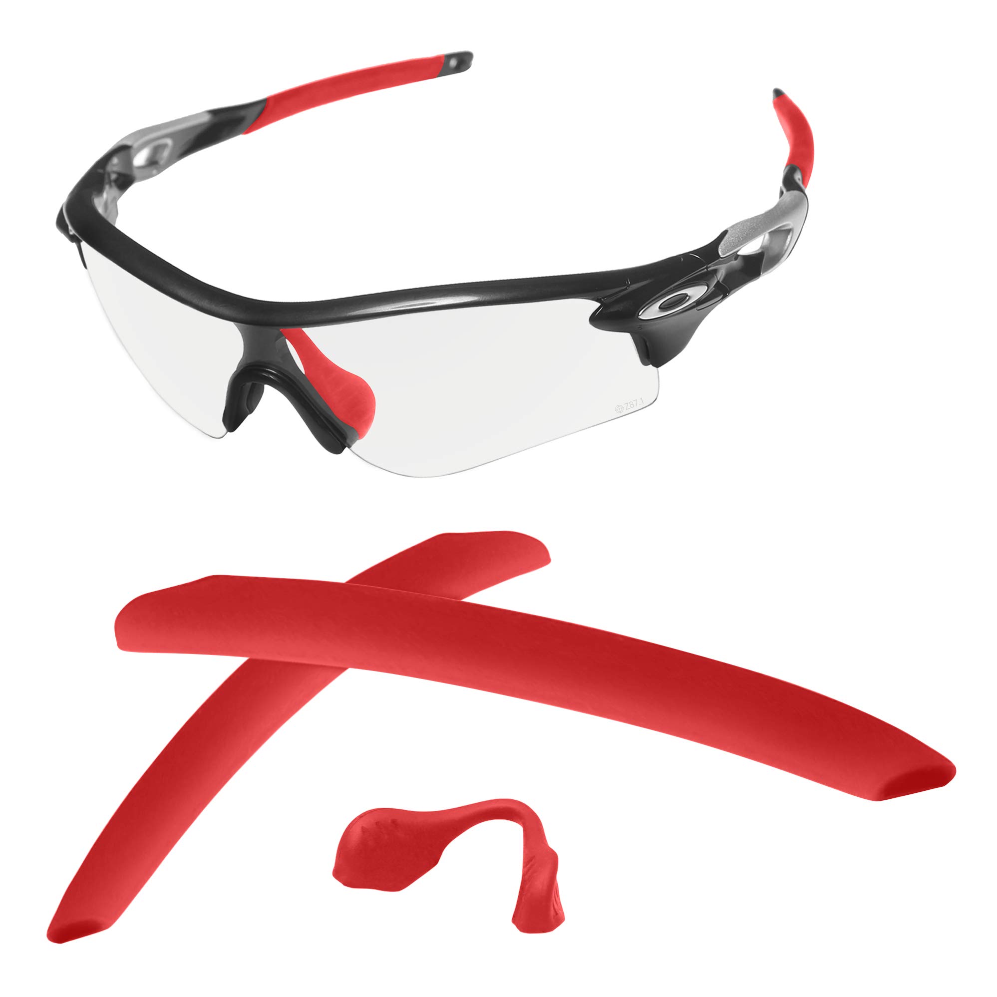 AOZAN Replacement Sock Kits Compatible with Oakley RadarLock Path/Edge/XL Sunglasses - Red