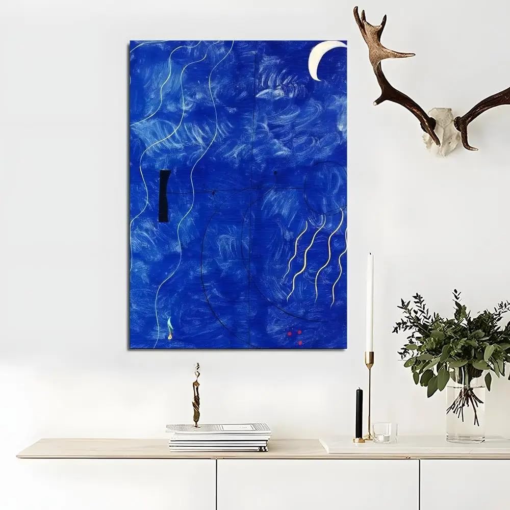 SDVIB Joan Miro Poster Wall Art Print Poster for Living Room Bedroom Home Decor Canvas Painting Artwork(50x70cm/Frameless)