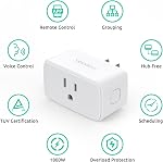VOCOlinc Smart Plug, Mini WiFi Outlet Socket Works with HomeKit Alexa Google Home Nest Hub, Voice Control, Remote Access, Timer, No Hub Required, 15A 1800W 2.4GHz Network 4 Pack