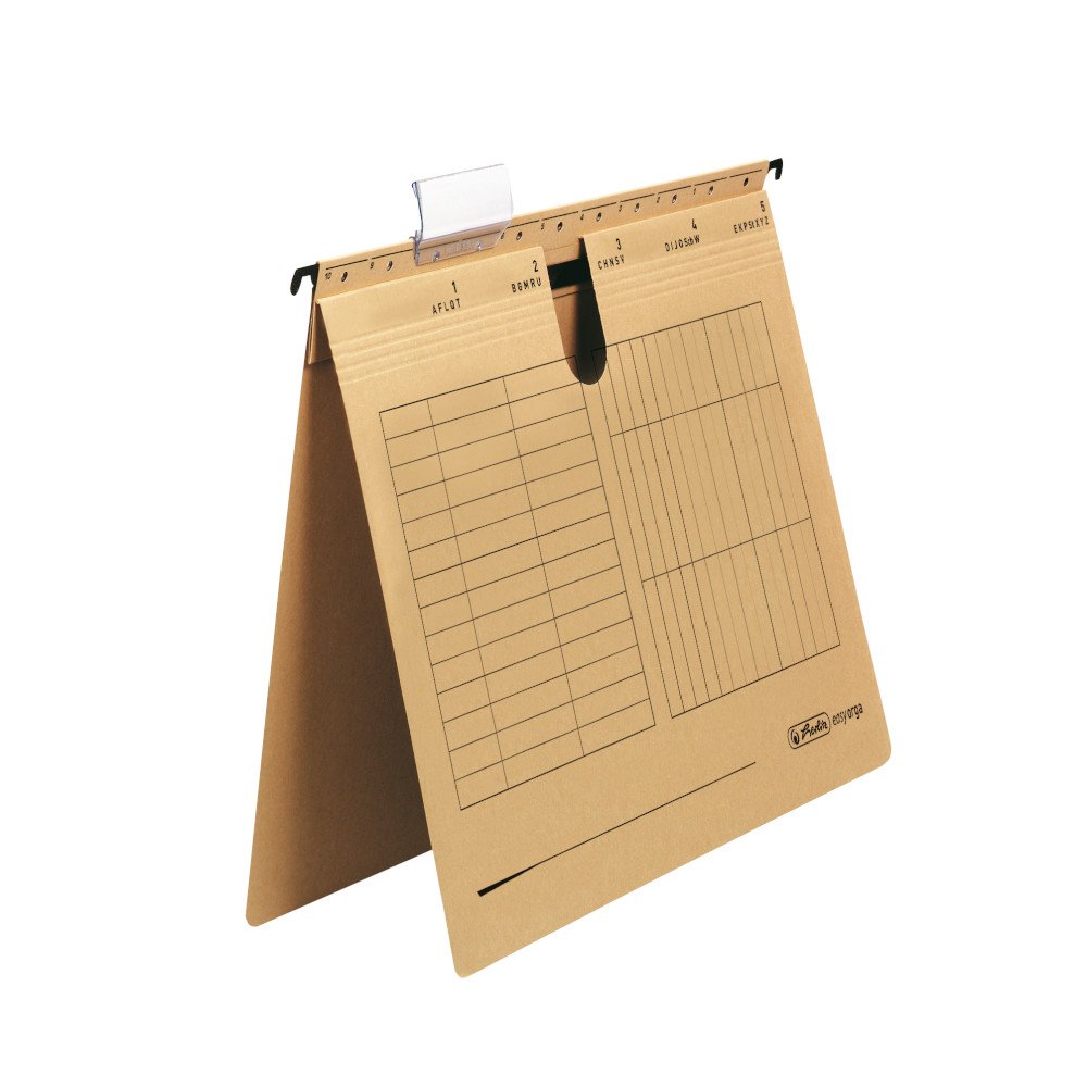 herlitz Hängehefter 230g/qm kaufm. Heftung UniReg braun Packung mit 25 Stück