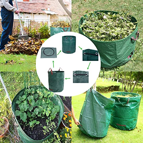 Zucklight Heavy Duty Garden Waste Bags 270 Litre, 3 Sacks Builders Bags Reusable, Industrial Fabric and Handles - Image 2