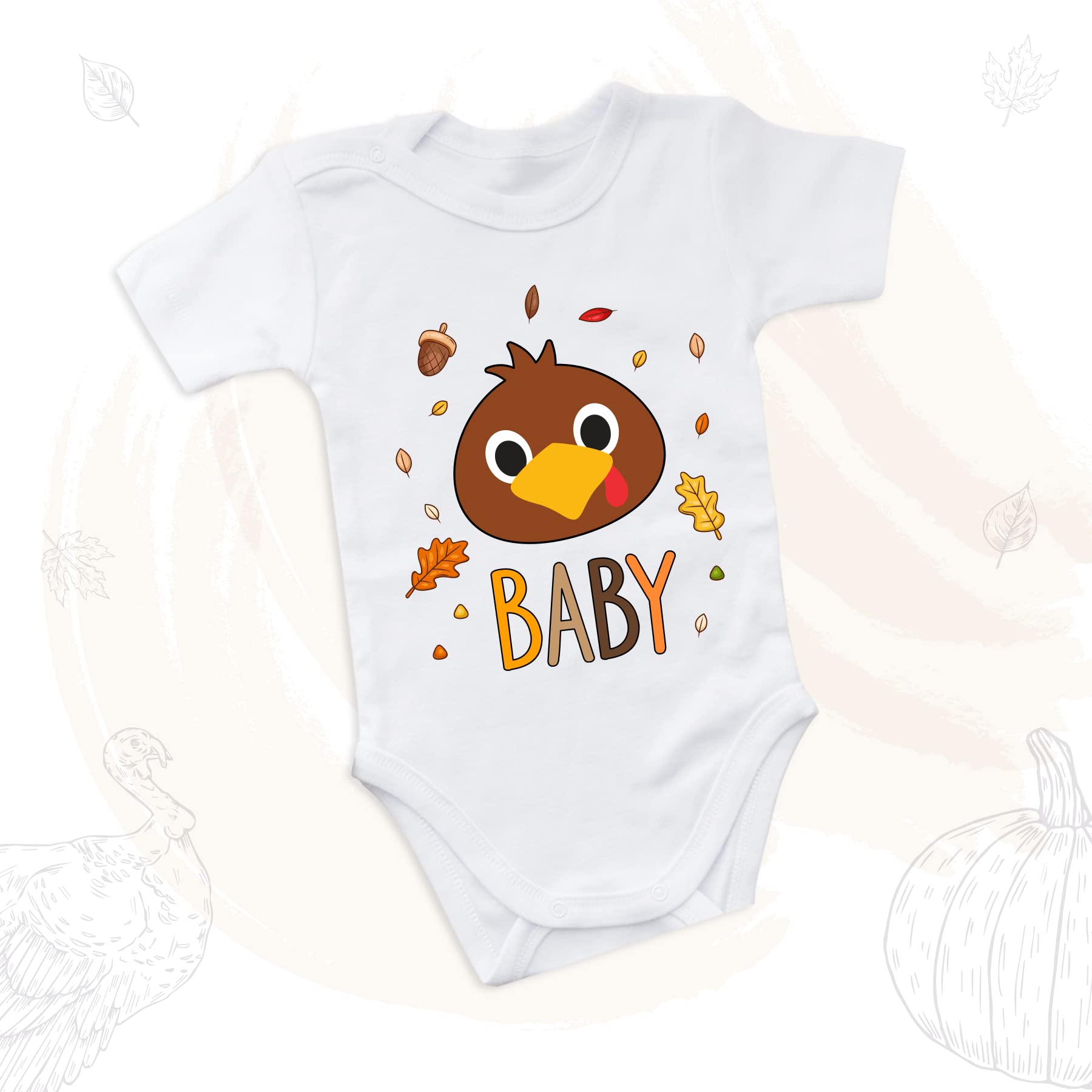 Thanksgiving T Shirts for Family, Funny Custom Turkey Shirts, Gobble Mommy Daddy Sister Daddy Brother Baby Outfit, Matching Family Personalized Thanksgiving Shirts (Baby Bodysuit)