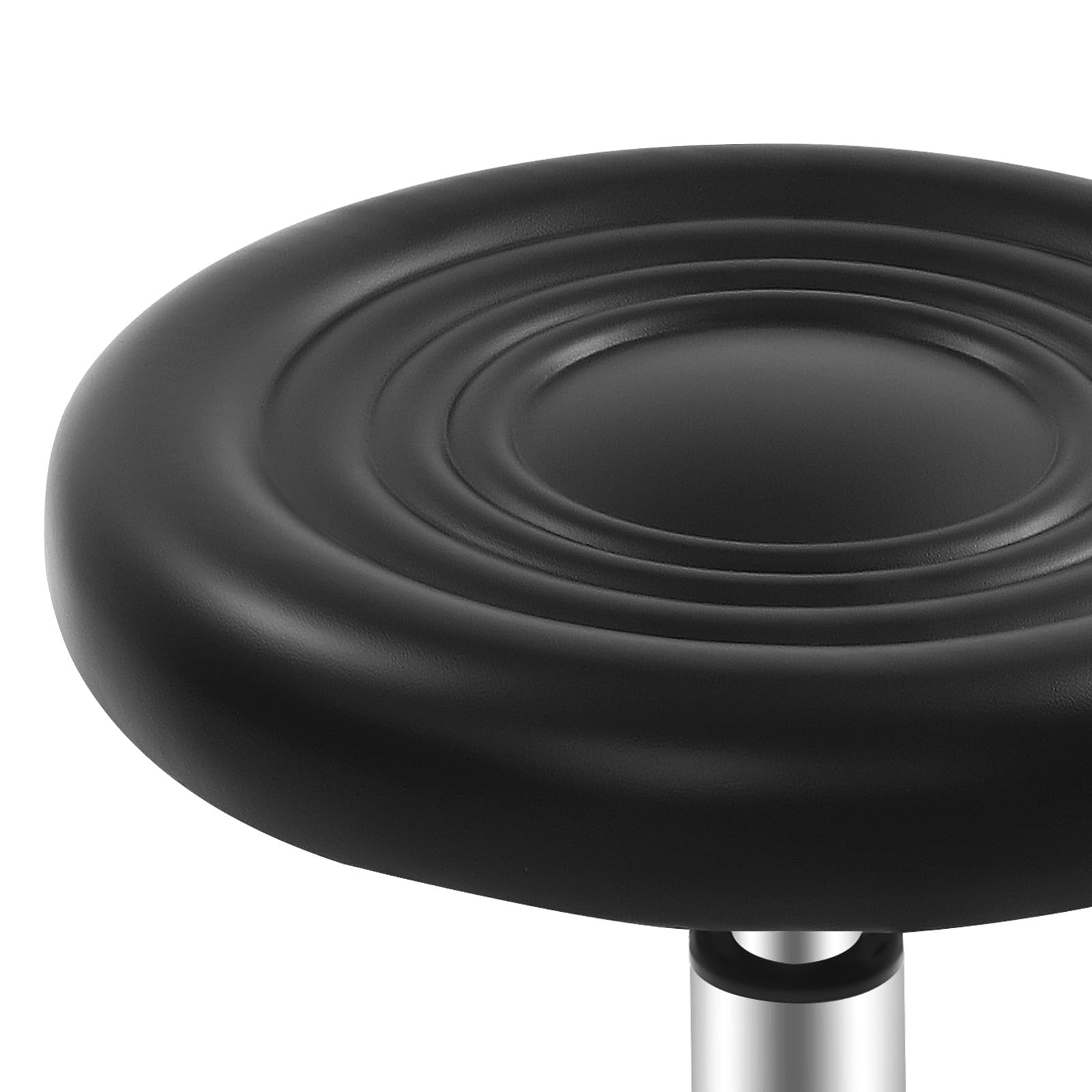 Hocker mit Einer Tragkraft von 150 kg höhenverstellbar mit dickem Schaumstoffpolster 360° drehbar, mit Fußstütze – Drehhocker schwarzer Salonstuhl für Friseursalons Kosmetiksalons Bars Spas