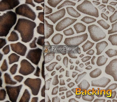 Miniatura 3 de Velboa - Tela de piel sintética, jirafa, color marrón, 60 pulgadas de ancho, vendido por The Yard