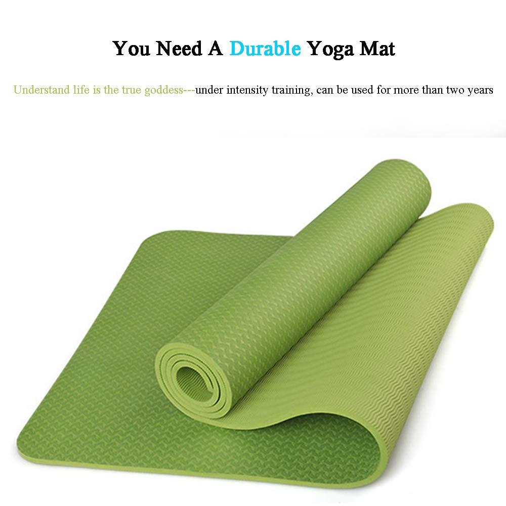 Tappetino Yoga Antiscivolo Premium, 8 mm Ecocompatibile Tappeto Esercizi Fitness per Casa e in Viaggio, Alto Spessore e Densità Memory Foam, Non Tossico Tappetini Palestra, Blue